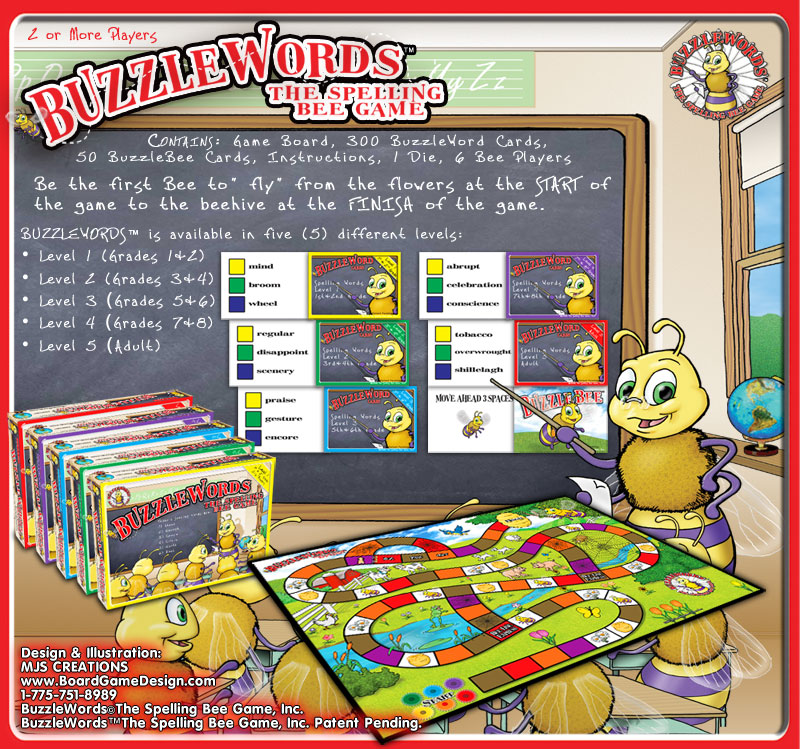 BuzzleWords © & © The Spelling Bee Game, Inc., Patent Pending.