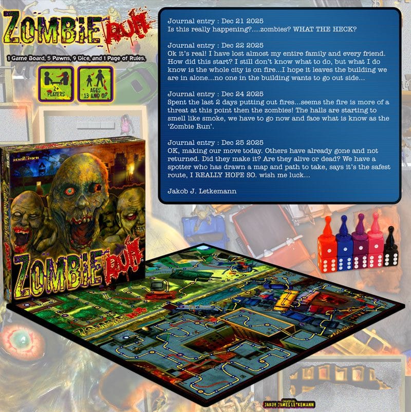 Zombie Run Board Game