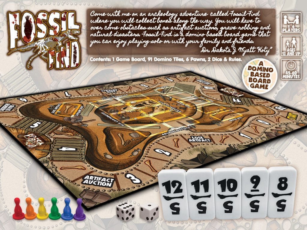 Fossil Find Domino Board Game
